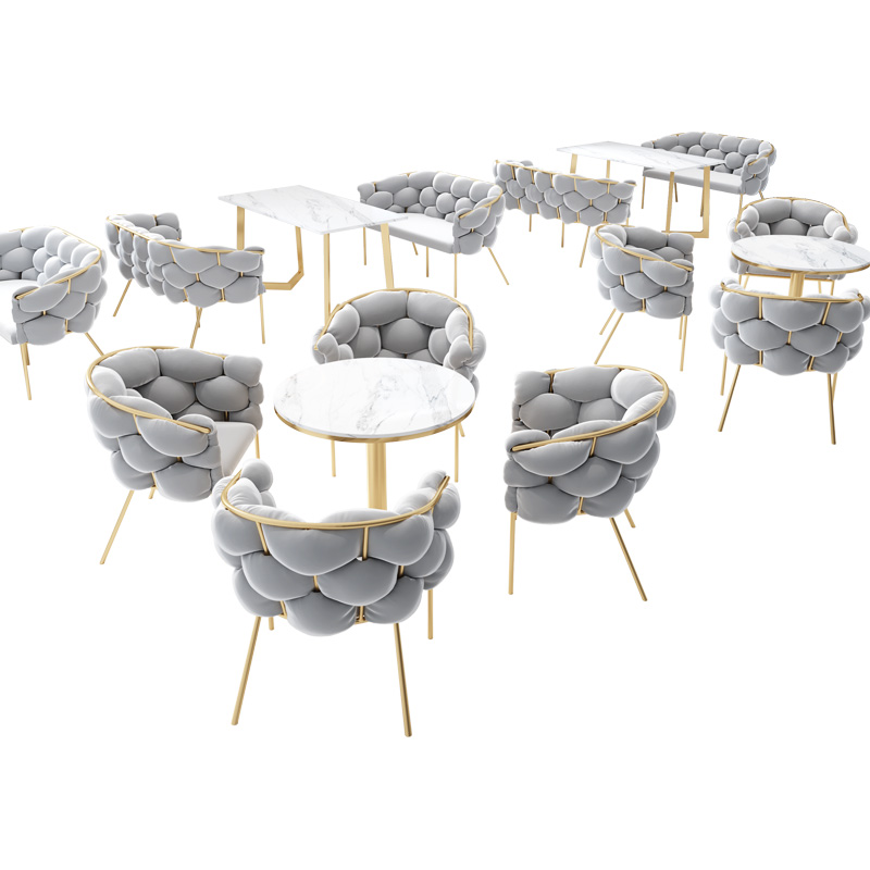 奶茶甜品店咖啡厅单人沙发洽谈桌椅休闲休息区影楼接待卡座