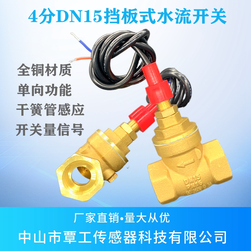 水流开关挡板式DN15 4分干簧管感应缺水保护流量感应器