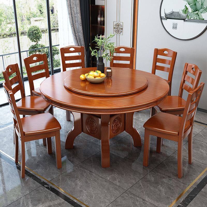 实木大圆桌圆形酒店饭店餐桌椅带转盘商用家用吃饭圆桌子一,商业/办公家具,商用餐桌/餐台,淘宝优惠券,粉丝福利购,淘宝优惠卷