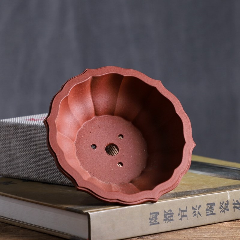 莲花浅盆暖暖花器/小花盆/菖蒲盆/微型盆景盆/多肉盆