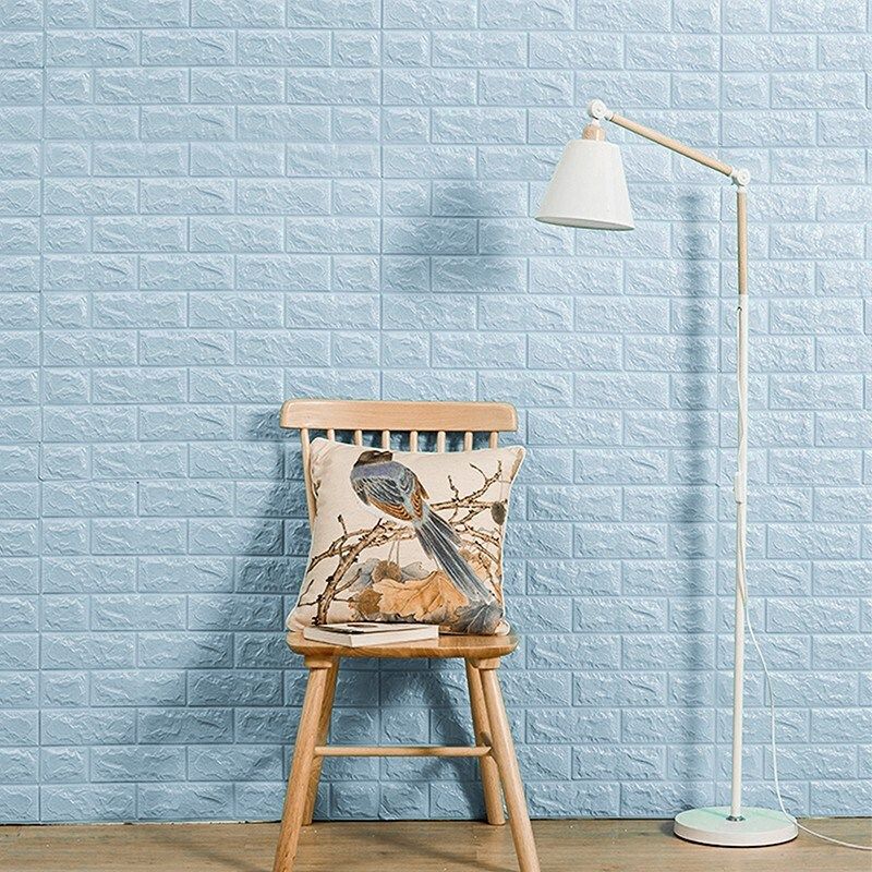 浅蓝色d立体自粘泡沫砖防水墙墙纸卧室温馨装饰背景墙面壁纸,家居饰品,文化墙贴,淘宝优惠券,粉丝福利购,淘宝优惠卷