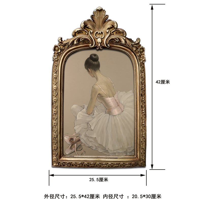 欧式复古相框芭蕾舞女孩装饰画舞蹈教室挂画树脂相框摆台竖版画图片