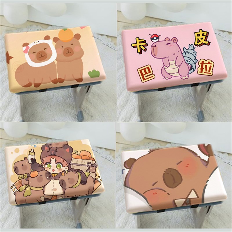 卡皮巴拉学生坐垫教室方形椅垫课桌椅垫防滑地垫加厚加高屁垫