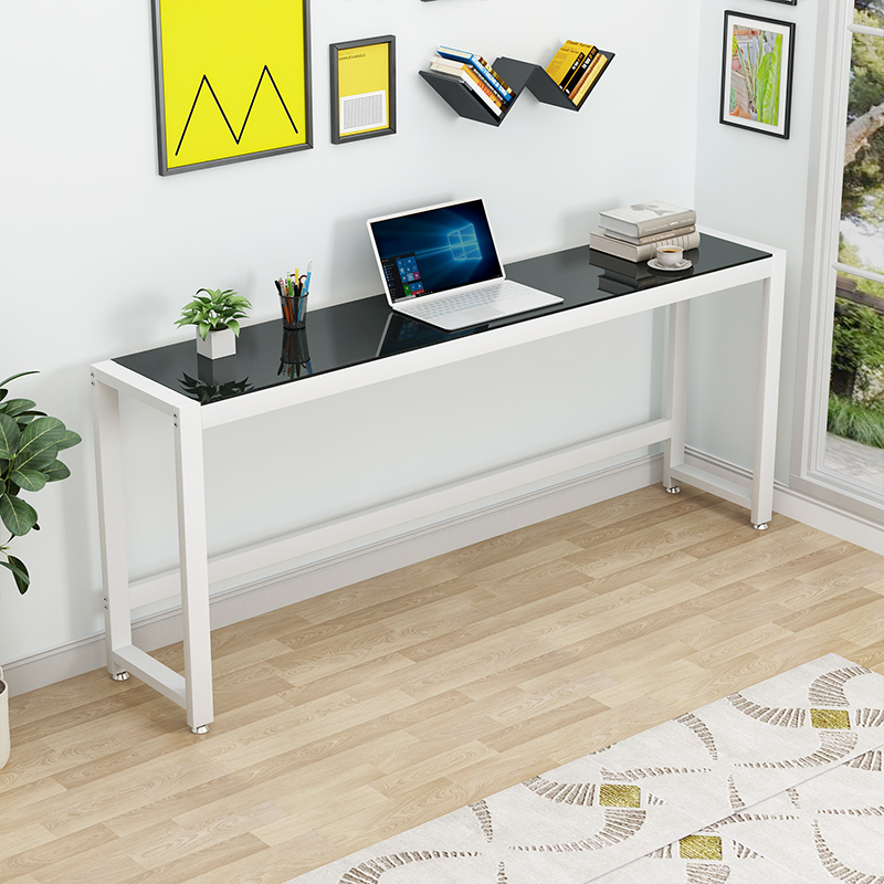 钢化玻璃长条桌长方形桌子电脑窄桌靠墙书桌经济型卧室定