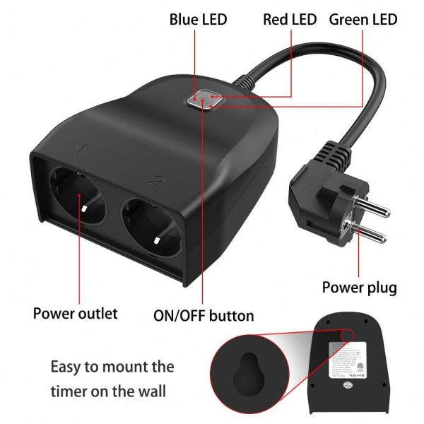 私模WIFI欧规智能插座户外防水智能家居远程控制定时开关转换插座