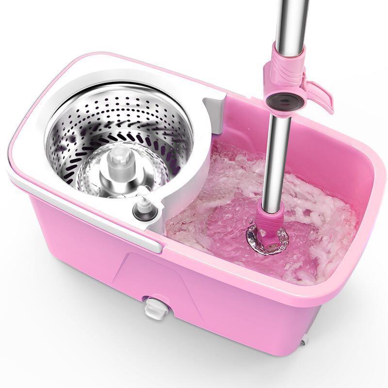 家Happy Mo用免洗把拖布手驱桶旋转双动自动甩干地拖拖布墩布拖拖