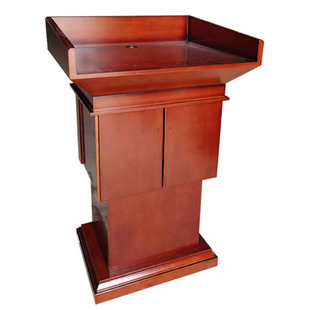 实木多媒体遥控升降演讲发言台领导会议持培训台大厅迎宾接待台