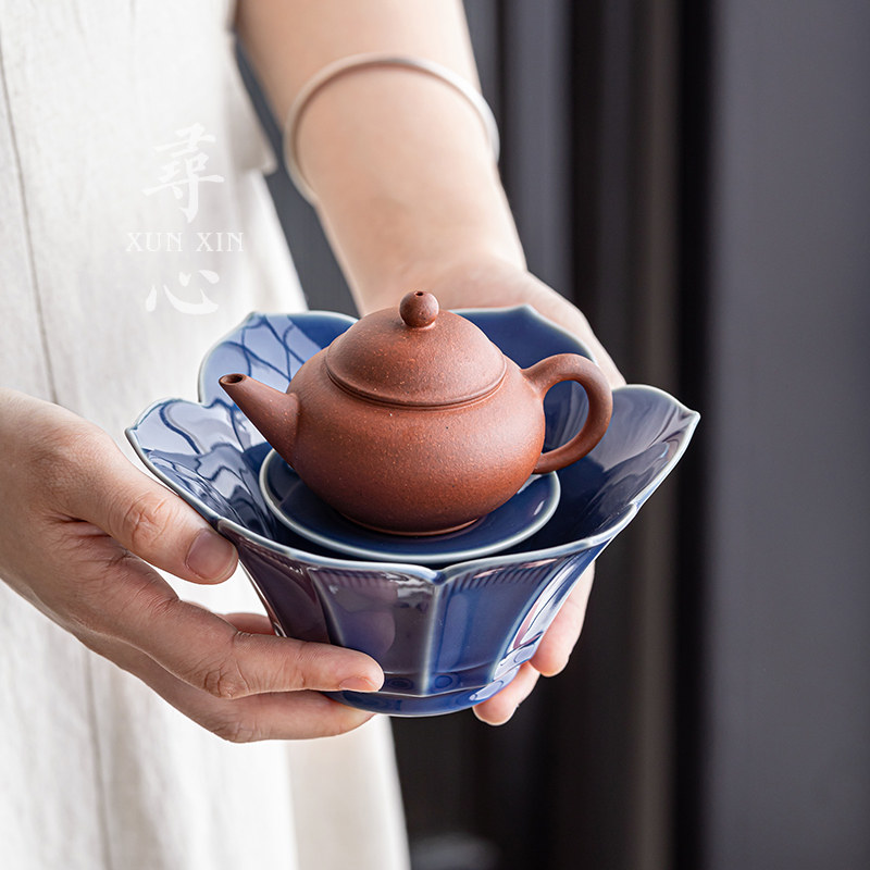 寻心复古莲壶承养壶台创意点心碗精致茶点盘