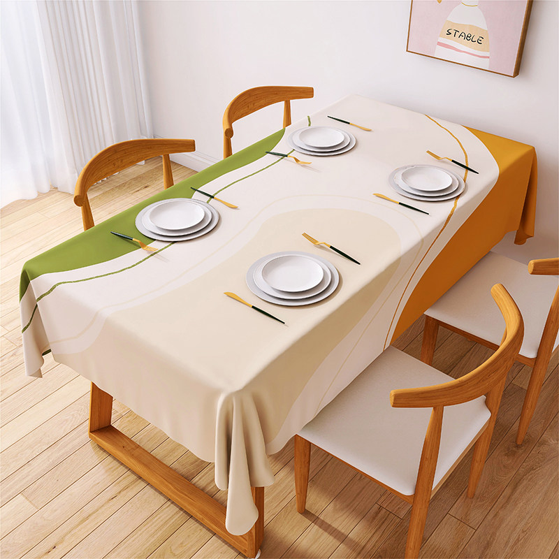 桌布in风防水防油免洗u皮家用防烫高级餐桌台布长方形茶几垫布