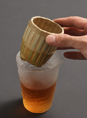 玉竹编制品茶手工竹编竹茶漏茶渣茶道零配创意迷你小箩筐