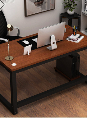 电脑桌台式家用钢木桌学生现代圆角写字台书桌人办公桌定制