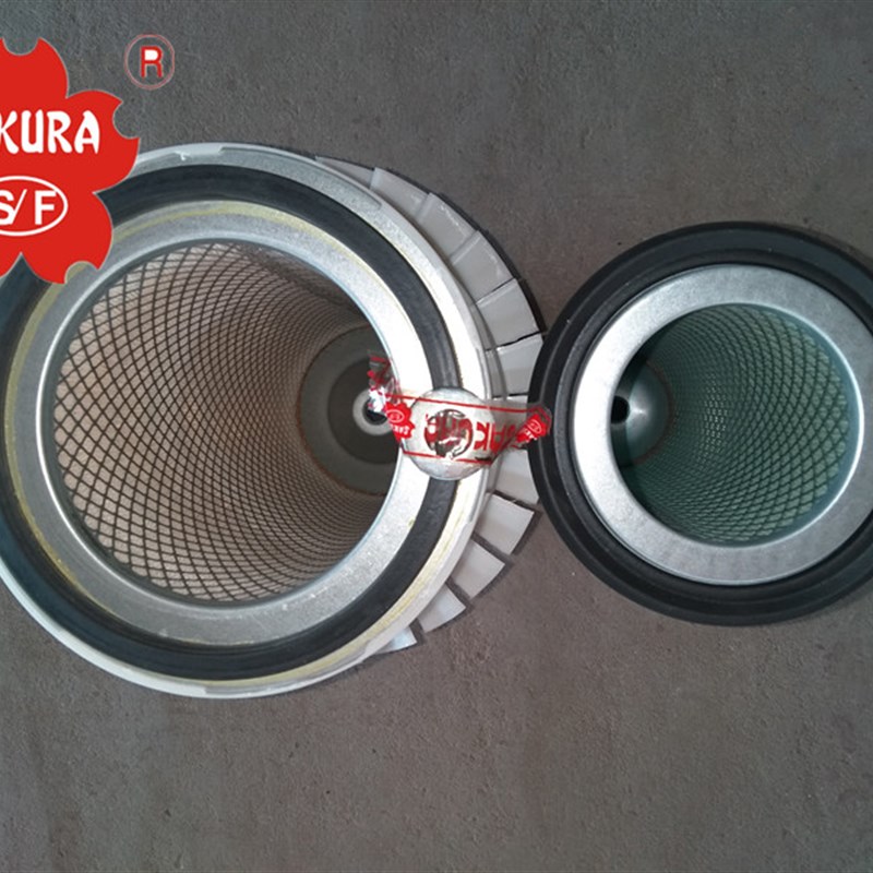 AS1024现代挖掘机200-5 PC100厦工820 822 823 E211-2103空气滤芯