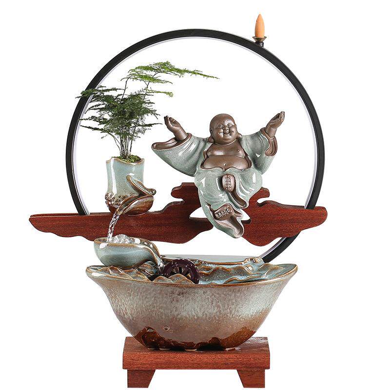 直销新款招财流水创意假山喷泉循环加湿器陶瓷家居办公室桌面,家居饰品,装饰摆件,淘宝优惠券,粉丝福利购,淘宝优惠卷