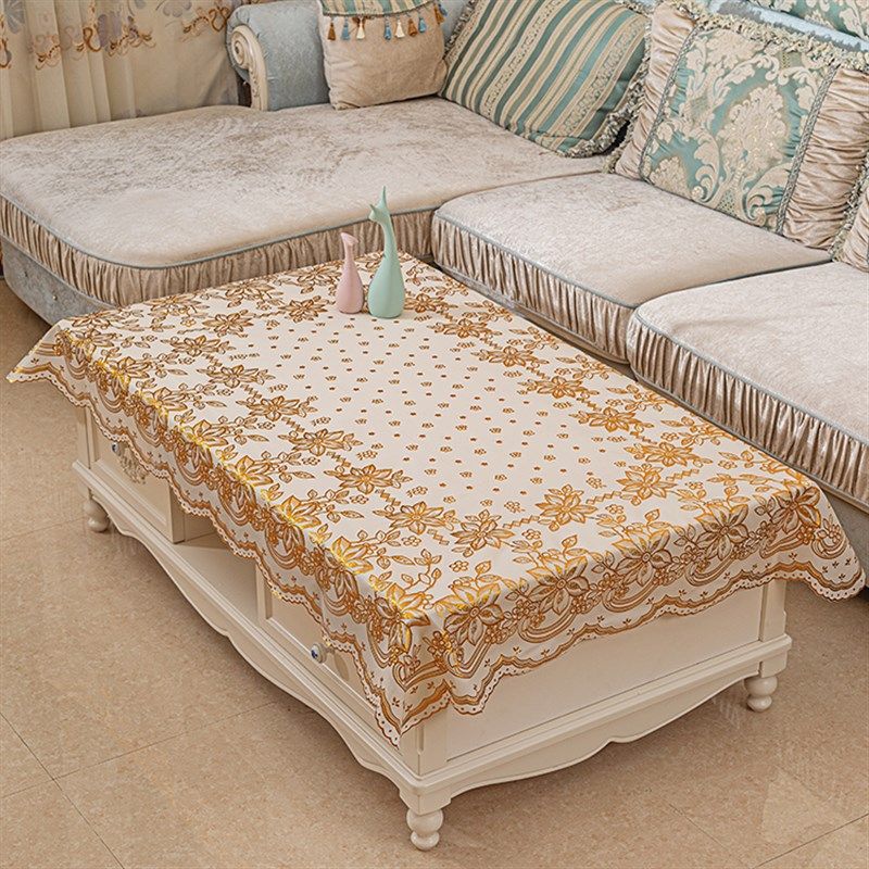 欧式烫金防水防油防烫免洗茶几垫 西餐桌布家用长方形茶几桌布,居家布艺,桌布,淘宝优惠券,粉丝福利购,淘宝优惠卷