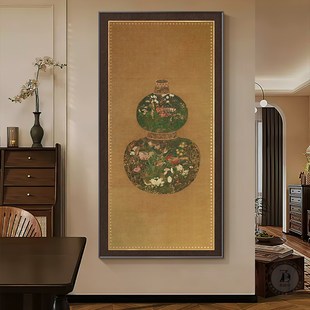 百鸟图中古风入户门玄关装饰画法式复古南洋风走廊过道尽头墙挂画