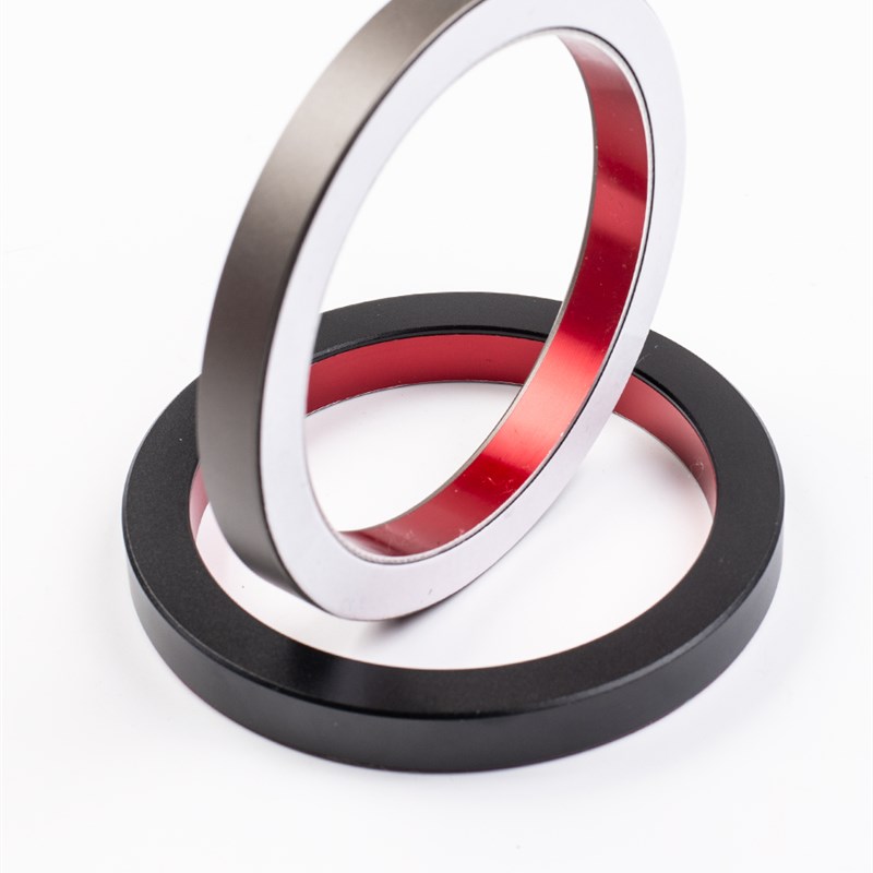 自粘式免打孔滑联连动新极简窄框玻璃推拉移门色环形铝合金拉手