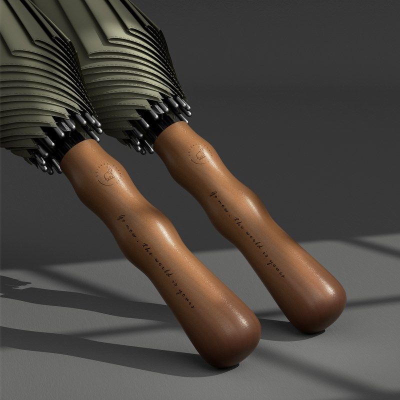 骨自动抗风暴雨伞男士纯色复古长柄伞加大加厚加固大号直杆伞