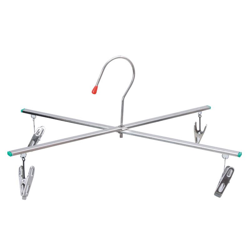 不锈钢四夹裤架家用十字裤夹夹折叠衣架晒牛仔裤架夹衣架