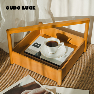 【新年礼赠】GUDO LUCK中古现代阿尔托蜂蜜色咖啡茶具收纳提篮
