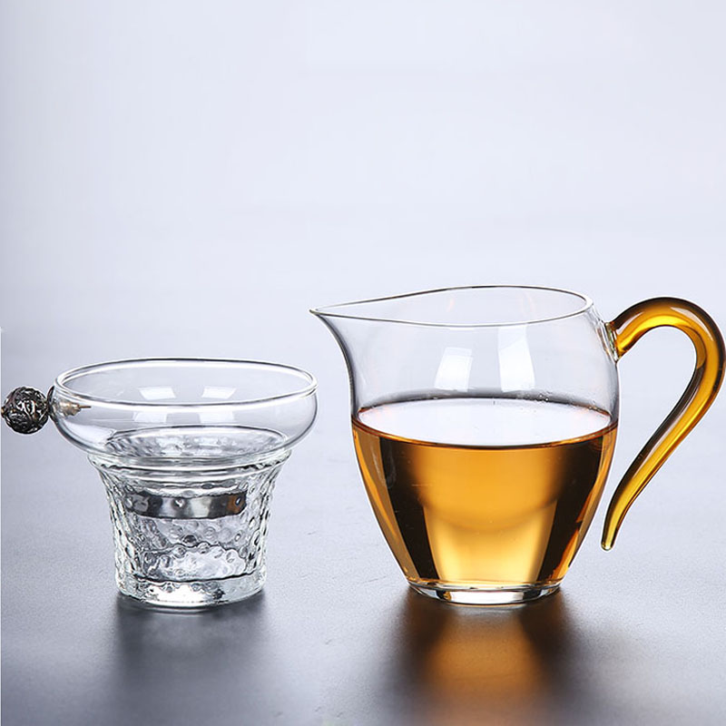 玻璃茶漏公道杯装创意茶隔功夫茶具泡茶茶叶过滤网器茶滤