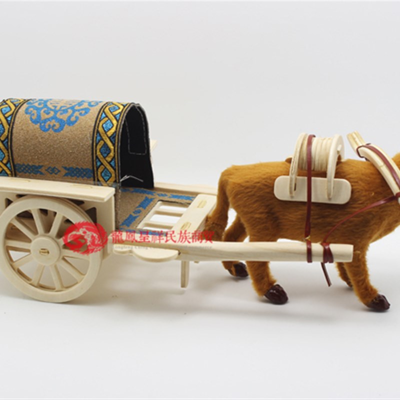蒙古勒勒车模型草原勒勒车蒙古族特色摆件牛拉车摆设内蒙古工艺品