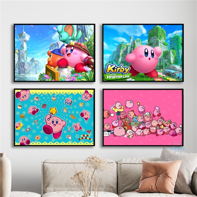 星之卡比游戏装饰画挂画主机电竞房客厅卧室书房玄关电玩海报定制图片