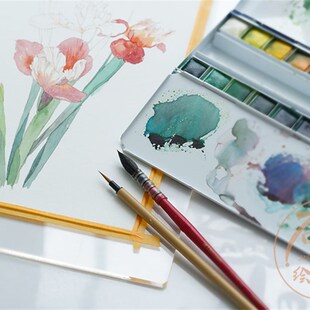 绘画板便携调色盘手绘水彩画素描防污垫板水彩画板