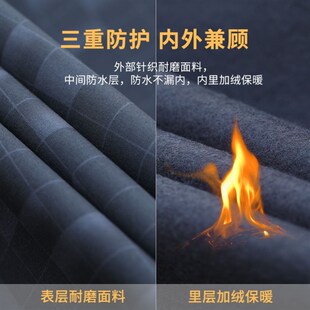 罩衣冬季加绒加厚冬天加长耐磨防水护衣干活穿大男大褂纽扣外