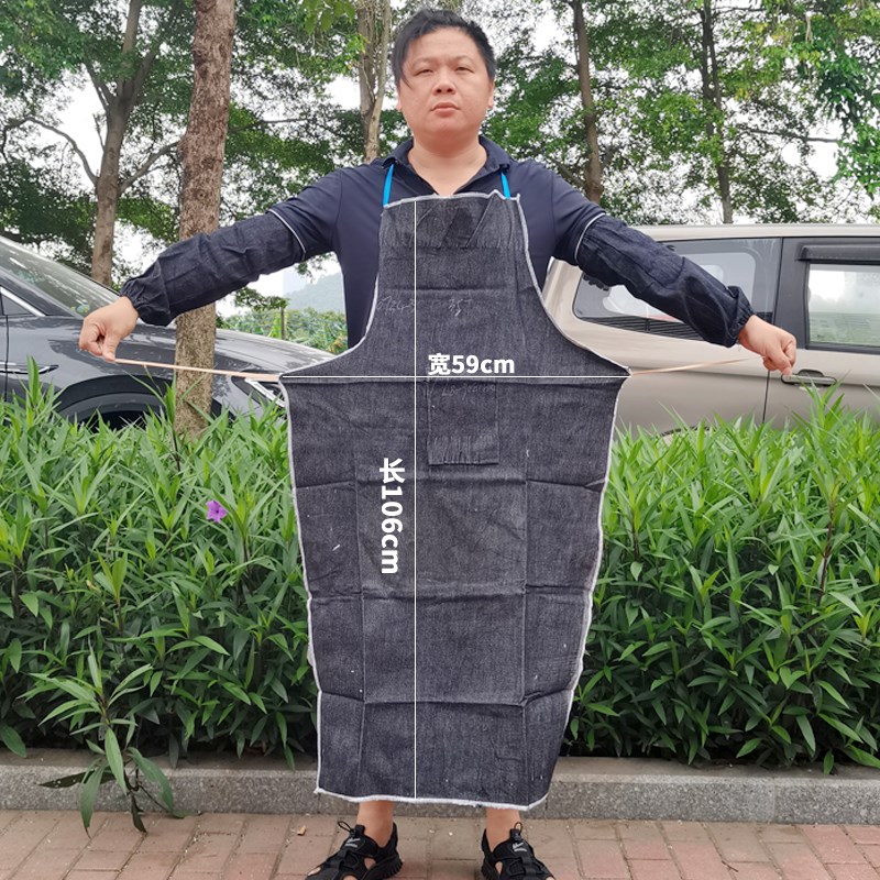 劳保牛仔布围裙袖套加厚耐磨防污工业男女大褂工厂电焊围腰防护用