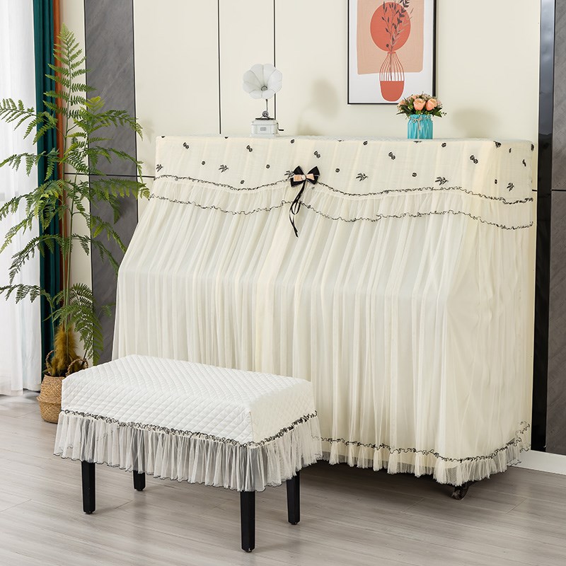 24新款时尚蕾丝钢琴罩套盖布布艺女生可爱钢琴防尘罩套琴凳套免取