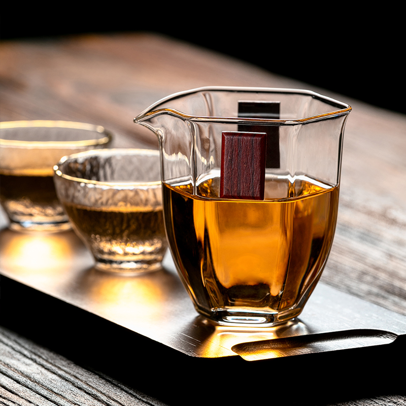 玻璃公道杯茶漏一体分茶器加厚耐热过滤茶海倒茶水杯公杯茶具