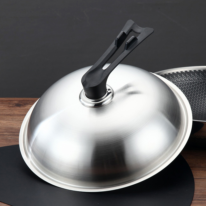 不锈钢炒锅盖家用大号汤锅30平底锅32寸可立加高加厚通用蒸锅盖子