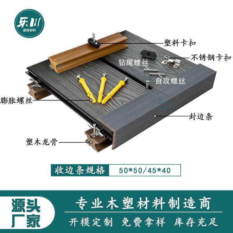 塑木地板配件WPC户外通用安装收边条封边装饰条防腐木共挤防撞条