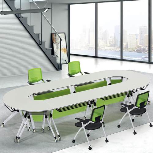 简易扇形圆形椭形组合会议培训桌学校智慧课室长条桌百变会议桌