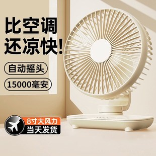 网红桌面小风扇静音公室充电风扇小型家用大风力迷你台扇吹便携