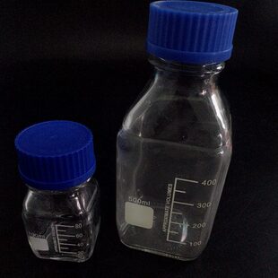 100ml 250ml500ml 1000ml透明方瓶蓝盖丝口瓶方蓝盖试剂瓶实验