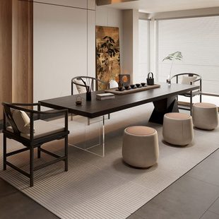 现代简约实木茶桌椅组合现代简约茶台家用客厅2024新款轻奢高级感