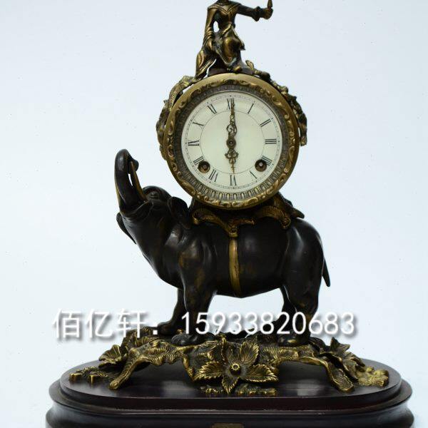 钟表仿古董大象坨钟机械报时座钟欧式家居软装摆件西洋古典钟模型