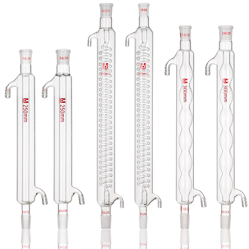 玻璃冷凝管直形球形蛇形标口蒸馏空气回流冷凝管mm直球蛇型化学实