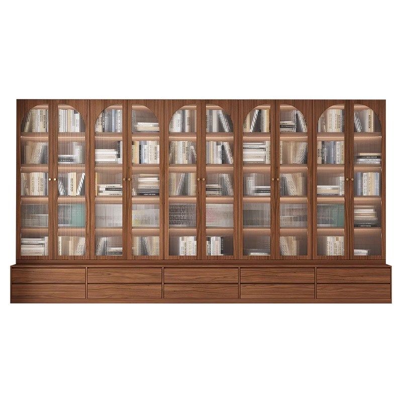 百格欧书柜客厅带玻璃门实木满墙一体客厅化书架格子柜,住宅家具,组合书柜,淘宝优惠券,粉丝福利购,淘宝优惠卷