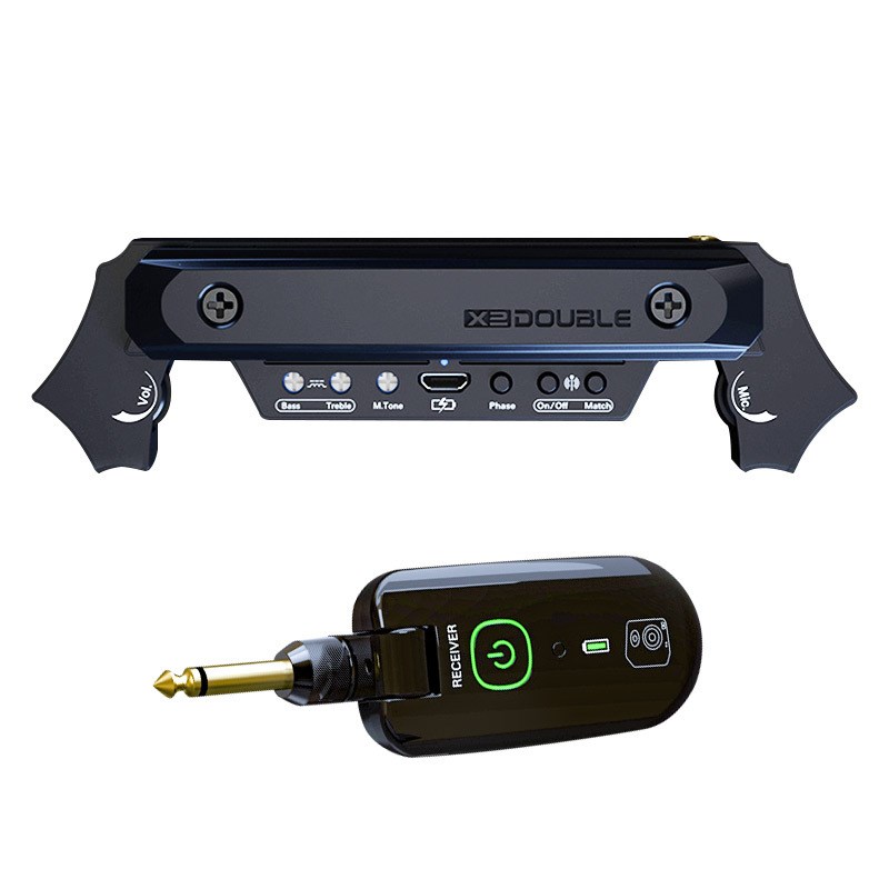 德博拾音器吉他无线拾音器免开孔可打板主动民谣古典木吉他X2