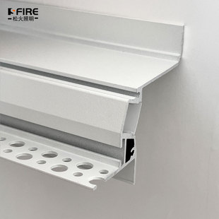 悬浮吊顶反光灯槽型材线形灯带预埋洗墙灯槽嵌入式天回光灯槽条