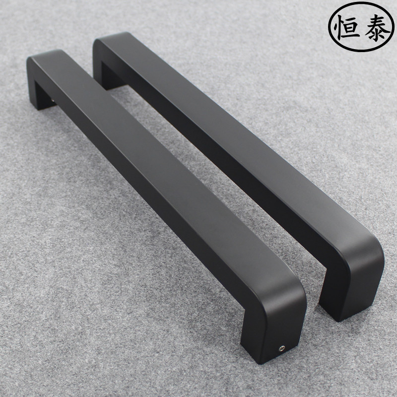加厚新款圆角玻璃门拉手香槟金不锈钢无框门亚黑色推拉门木门把手