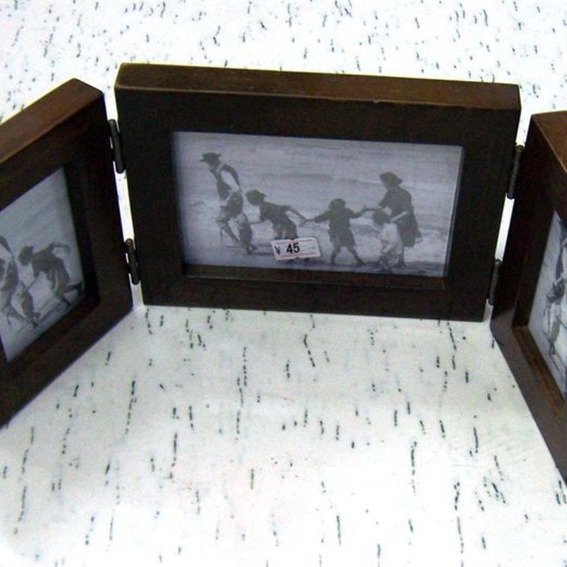 不同尺寸相框 寸5寸折合像框 三连秋木相框/相架 2件