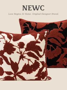 NW新宸优品红色结婚喜庆雪尼尔绣抱枕沙发床头装饰布置靠垫