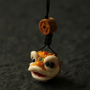 事事如意纯手工精工雕刻驼鹿角手钥匙背包挂件把件配饰装饰