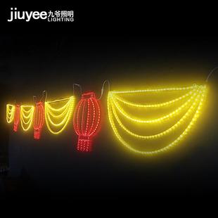 LED过街灯街道亮化跨街图案灯横街灯户外防水节日圣诞亮化过街灯