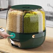米桶旋转五谷杂粮装 大米收纳盒家用防虫防潮密封放储米箱2024新款