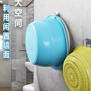 免打孔脸盆收纳架不锈钢脸盆架子壁挂式浴室置物架卫生间浴盆挂钩