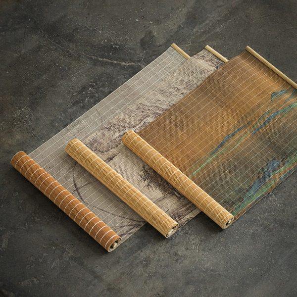 茶席竹席中式茶道竹编茶几垫禅意桌旗功夫茶具配件高端竹席垫古风,居家布艺,茶几垫,淘宝优惠券,粉丝福利购,淘宝优惠卷